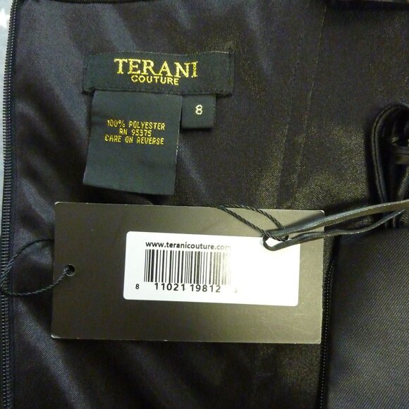 Terani couture 241E2512 3D Floral Strapless Mikado Column Evening Dress - Picture 8 of 8